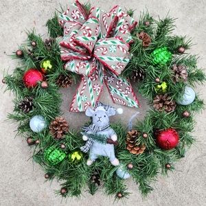 Handmade Christmas Mouse Wreath